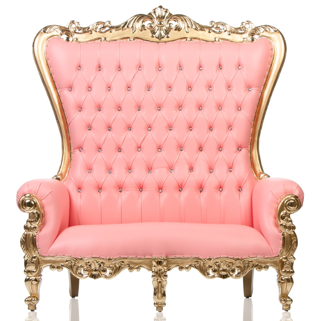 Pink on Gold Double Throne Chair Rental