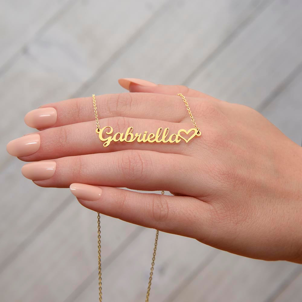 Heart Name Necklace Personalized