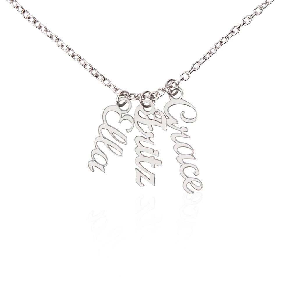 Multi Vertical Name Necklace Personalized