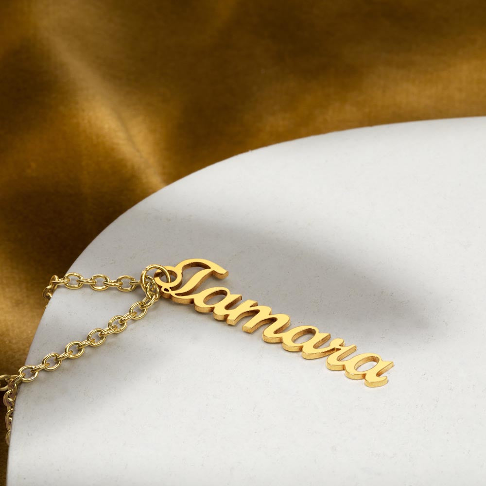 Multi Vertical Name Necklace Personalized