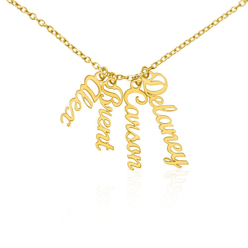 Multi Vertical Name Necklace Personalized