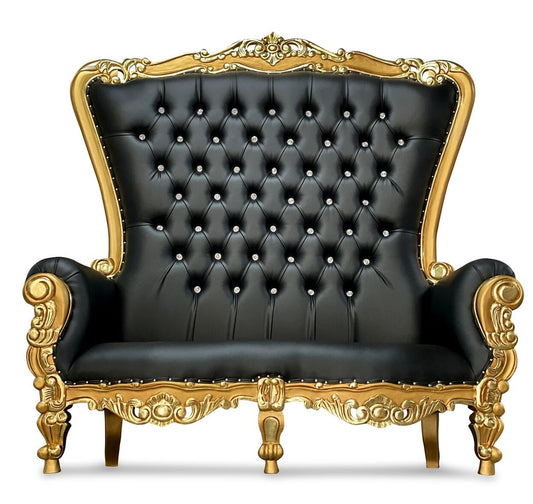 Black Throne Chair Gold Trim Double Throne Chair Rental