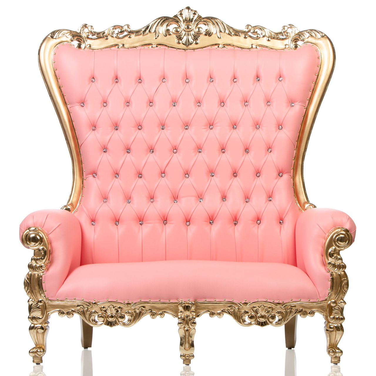 Pink On Gold Double Throne Chair Rental Throne Royale