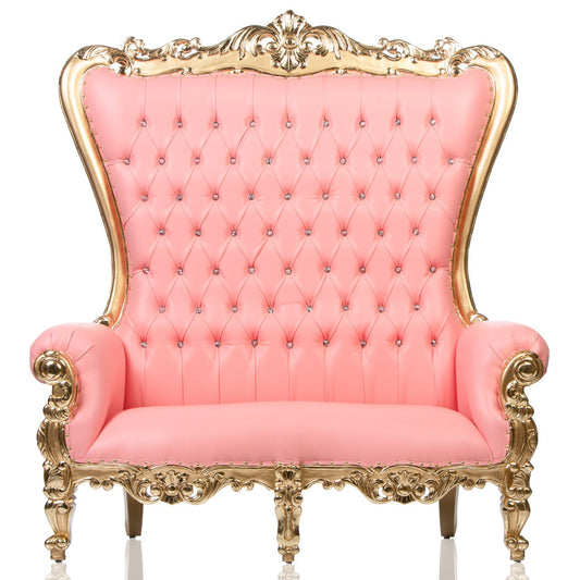 Pink on Gold Double Throne Chair Rental