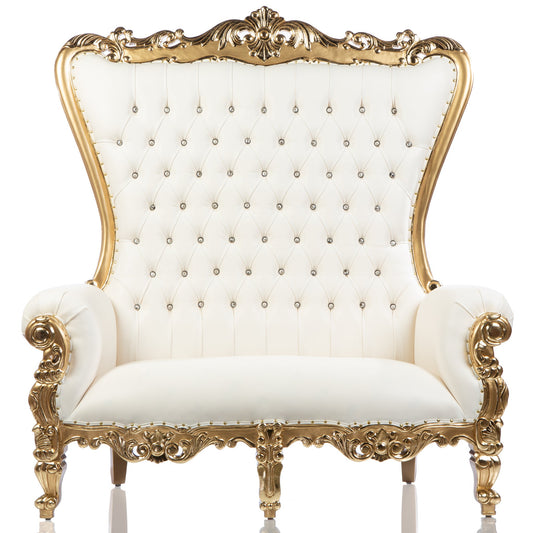 White and Gold Double Throne Chair Rental